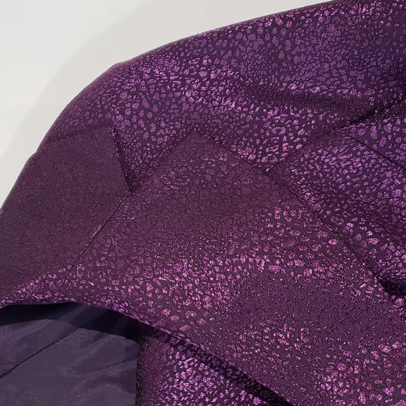 2 piece suit purple metallic blazer&skirt set size 22W. - Picture 5 of 13